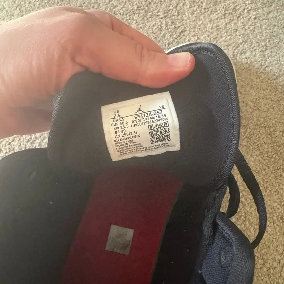 Jordan 1 Mid Black with Silver and Red Accents - Picture 6 of 6